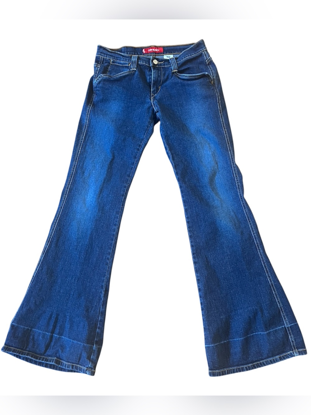 Vintage 2003 Rare Levi's Low Slouch Wide Flare Dark Wash Jeans size 7